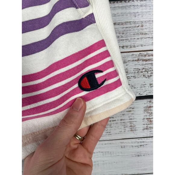 Champion Reverse Weave White Terrycloth Shorts Small Loungewear Retro Y2K Comfy - Picture 2 of 8